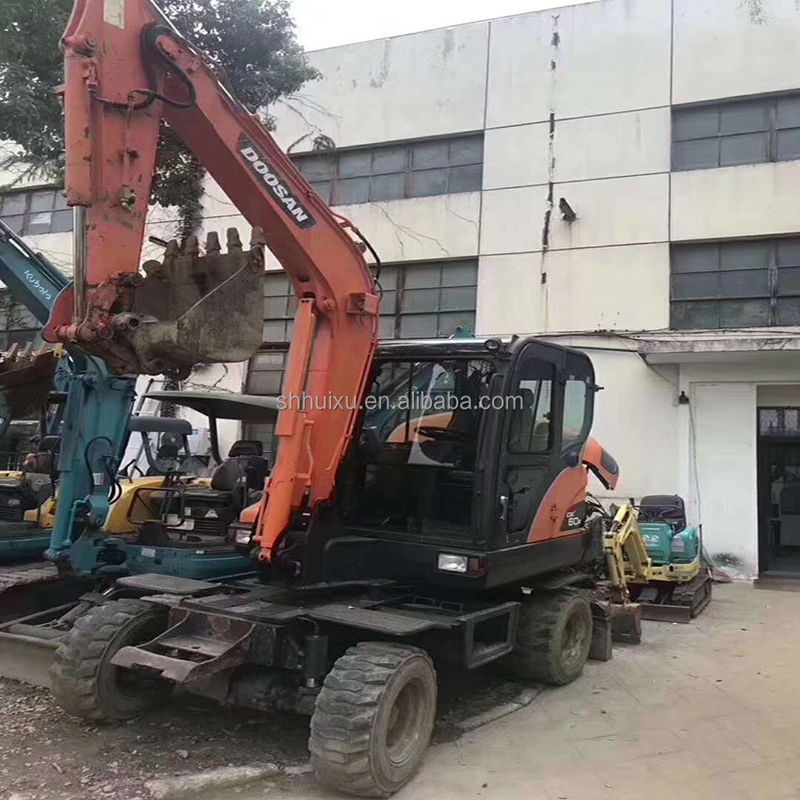 Hiệu suất tuyệt vời cho Doosan 60w sử dụng máy đào bánh xe cũ máy đào bánh xe doosan DX60W