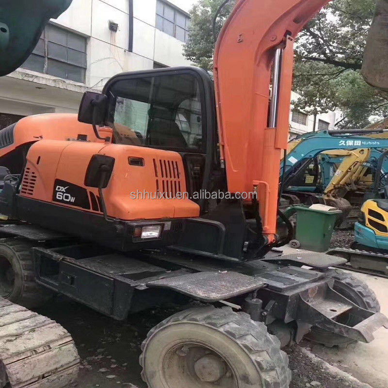 Hiệu suất tuyệt vời cho Doosan 60w sử dụng máy đào bánh xe cũ máy đào bánh xe doosan DX60W