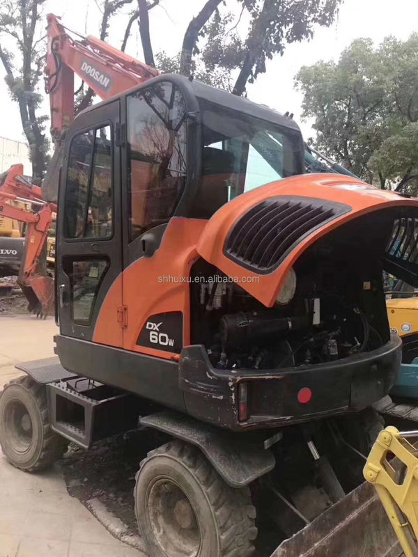 Hiệu suất tuyệt vời cho Doosan 60w sử dụng máy đào bánh xe cũ máy đào bánh xe doosan DX60W