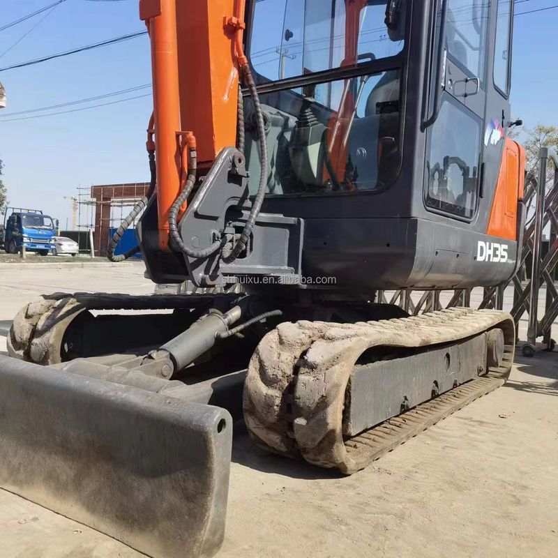 Doosan bán nóng Máy đào Doosan DH35 nguyên bản cũ, Máy đào mini Doosan với lưỡi dao, Doosan DH35 DH55 DH60 DH70 DH80 DX80 DX75 trong kho