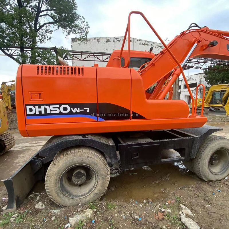 Doosan bán nóng bán nóng bán cũ Doosan DH150 W-7 Excavator được sử dụng trong tình trạng tốt Excavator bánh xe.