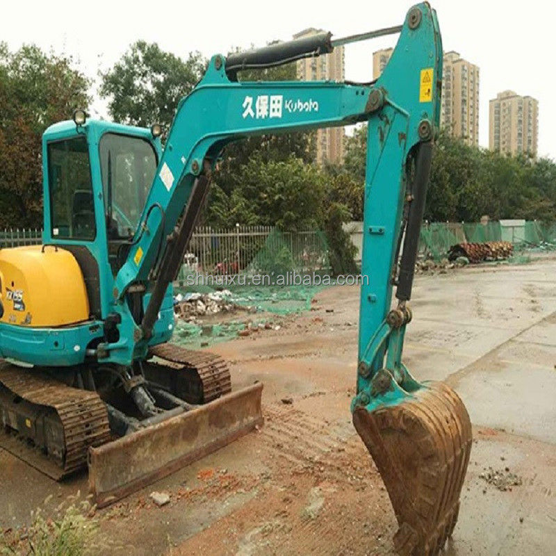 Nhật Bản chất lượng sử dụng excavator Kubota 155 nhỏ 5,5 tấn mini tay hai crawler excavator với lưỡi dao và dây ngắt