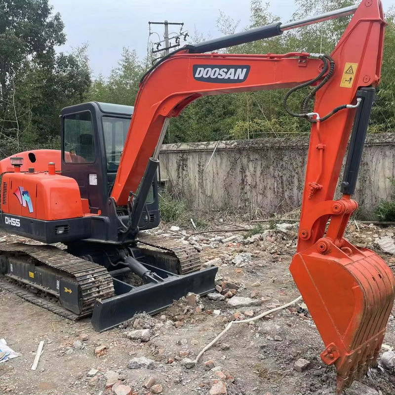 Màu cam Mini sử dụng Cat Doosan Dx55 máy đào cũ 5,5 tấn