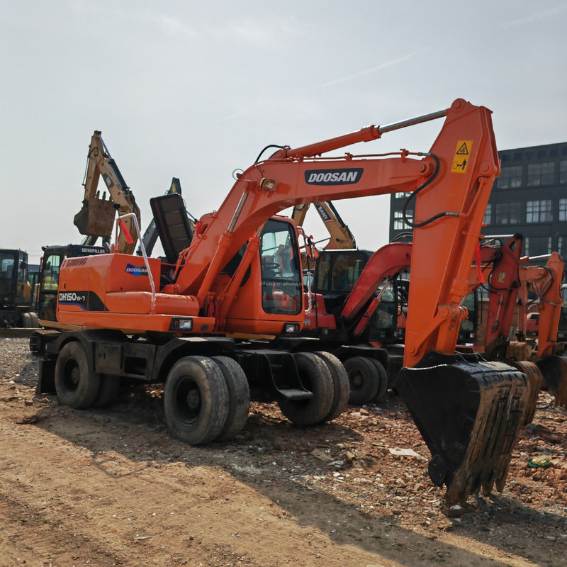 90 New Wheeled Excavator Second Hand DOOSAN DH150W-7 Được sử dụng 4 bánh Digger