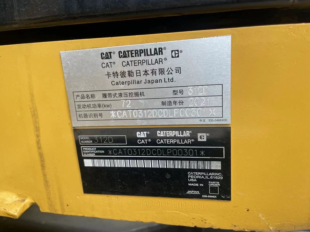 Caterpillar excavator CAT 312D máy đào tay thứ hai máy sử dụng 12ton máy đào sử dụng con mèo 312D
