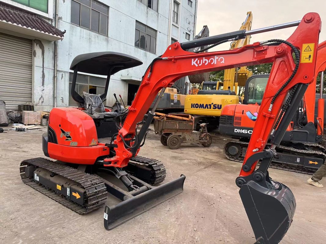 0.15m3 Bucket màu đỏ Mini Excavator cũ Kubota U35 Mini Excavator cũ