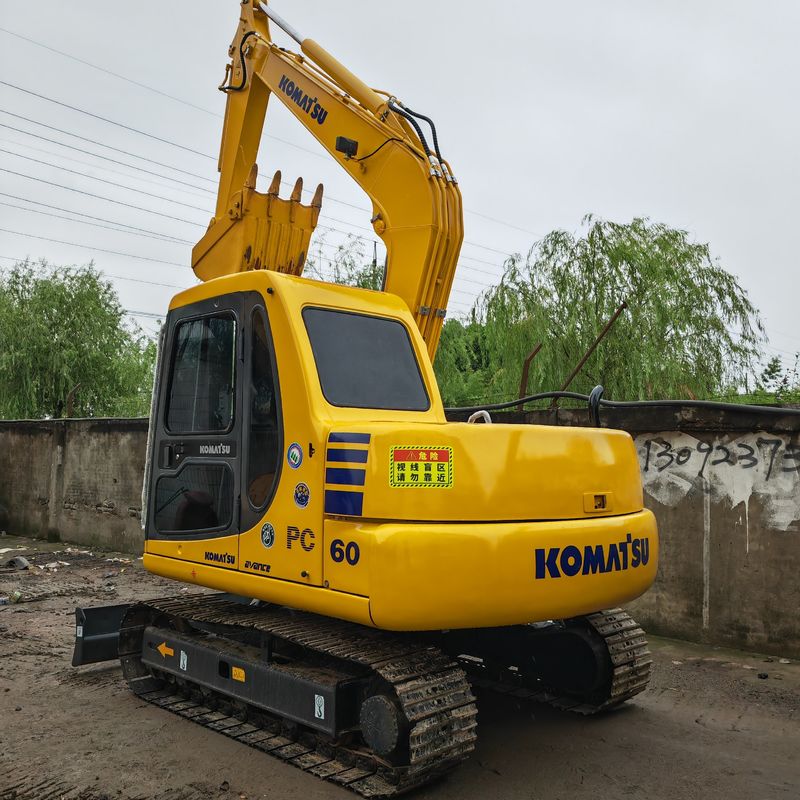 Màu vàng Mini Excavator sử dụng 6T tay thứ hai Komatsu Pc60 Màu gốc